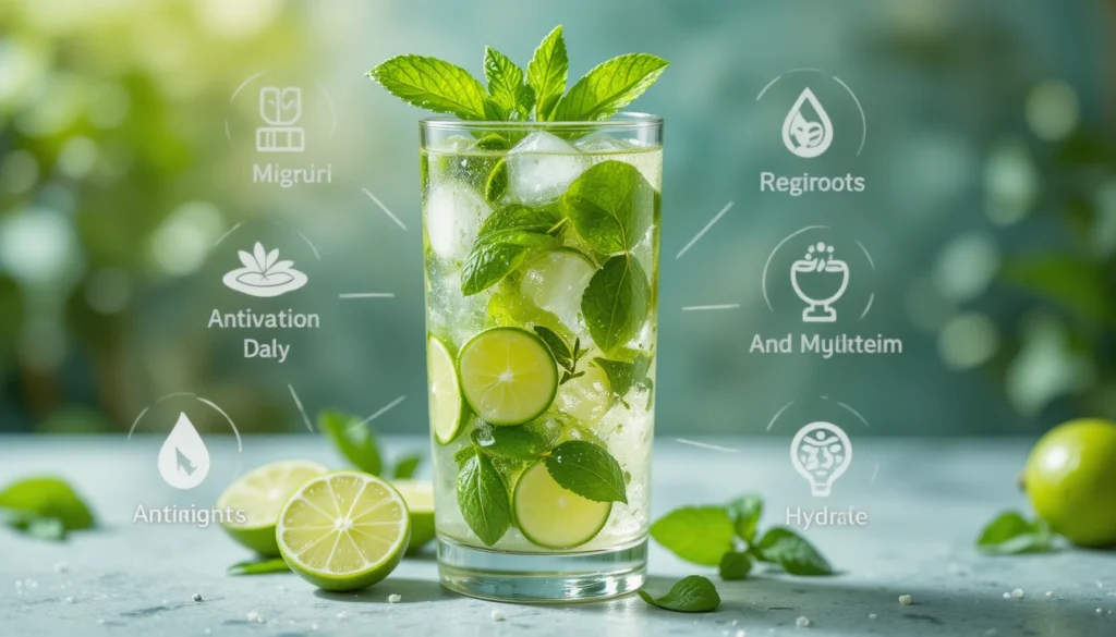 Classic Mojito Recipe – Refreshing, Minty & Easy to Make 4 Health Benefits of a Classic Mojito highlighting antioxidants, hydration, and digestive support