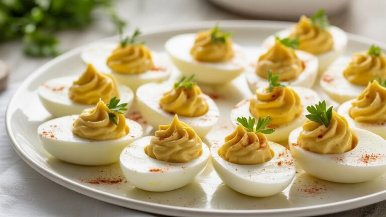Deviled Eggs Recipe – Classic, Creamy & Crowd-Pleasing appetizer with paprika garnish