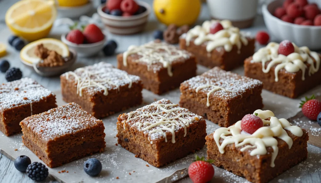 Lemon Brownies Recipe – Zesty, Sweet, and Perfectly Moist 3 Tips and Variations for Lemon Brownies such as powdered sugar, white chocolate drizzle, and berries