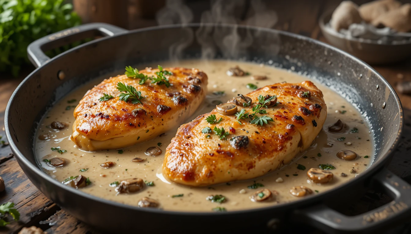 Creamy One-Pan Chicken & Mushroom Skillet – Comfort Dinner in 30 Minutes 1 Creamy One-Pan Chicken & Mushroom Skillet – Comfort Dinner in 30 Minutes