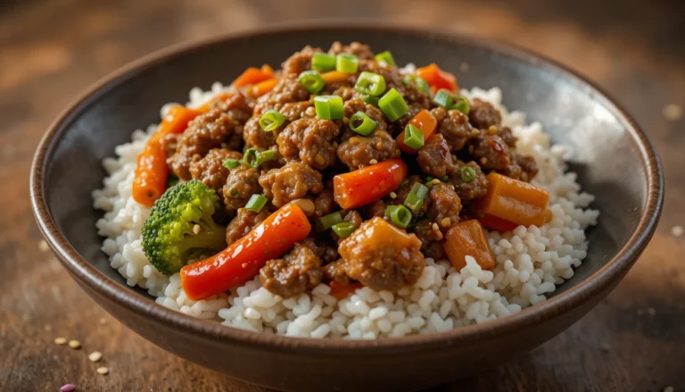 Spicy Ground Beef Stir-Fry Bowl – Quick & Flavor-Packed Dinner