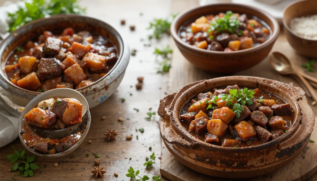 The Best Crockpot Beef Stew | Easy Slow Cooker Dinner Recipe 6 Tips and variations for The Best Crockpot Beef Stew including extra veggies, herbs, and red wine sauce versions.
